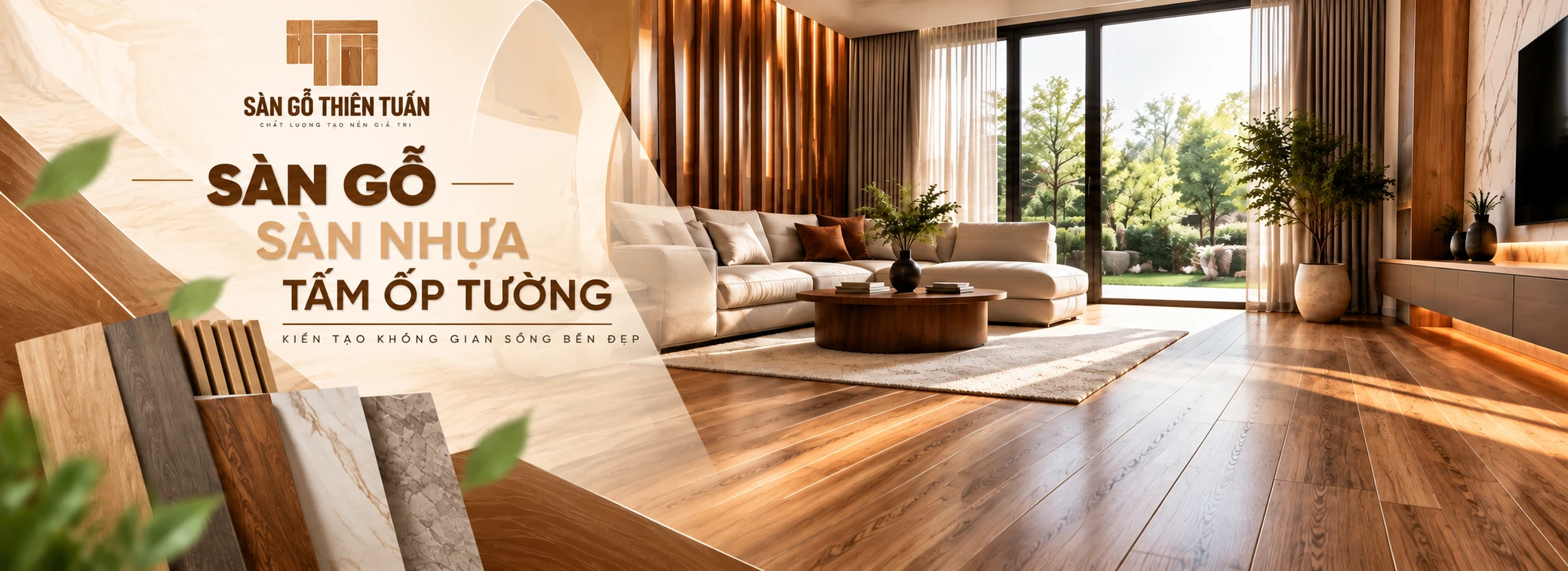 Warm Wood Flooring Living Room Showcase 300kb